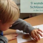 9 wunderbare Schlüsselsätze in der Erziehung Kind legt Spirale mit Wollfaden